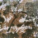 Black And Brown Printed Silk Velvet Brasso Fabric