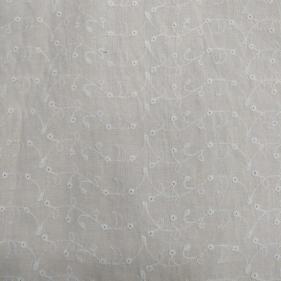 White Cotton Schiffli Embroidery#15