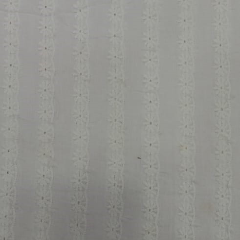 White Cotton Schiffli Embroidery#43