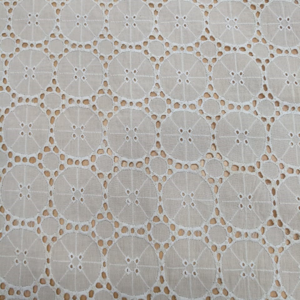 White Cotton Schiffli Embroidery#51
