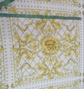 Medusa Print On 50D Satin(White and Yellow)