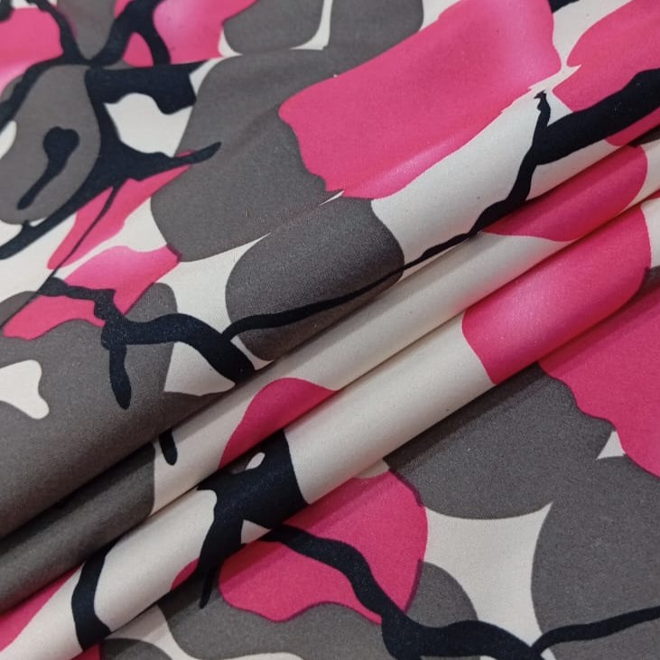 Paint Splash Print On Dutchess Satin Fabric