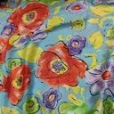 Ocean Base Floral  Korean Satin S23-KSP14