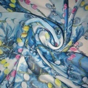 Modern Art Work Print On Habutai Satin