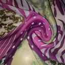 Purple Marble Print On Habutai Satin