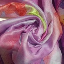 Leaf Print On Habutai Satin