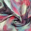 Graftty Print On Habutai Satin