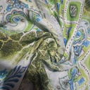 Green Eye Print On Habutai Satin