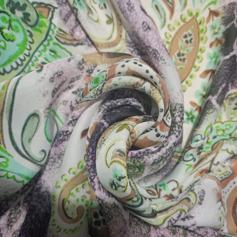 Brown Eye Print On Habutai Satin