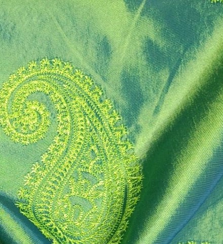 Paisley Prints On Embroidered Taffeta