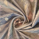 Cream Base Floral Prints On Embroidered Taffeta