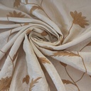 Olive Base Floral Prints On Embroidered Taffeta