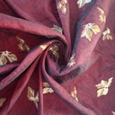 Pink Base Flower Prints On Embroidered Taffeta