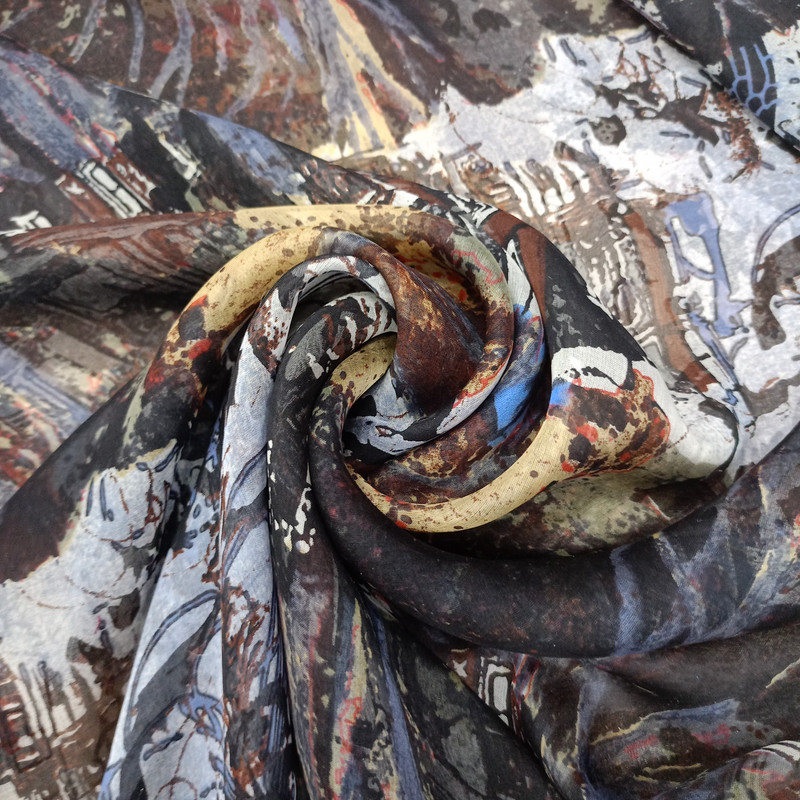  Print On Silk Chiffon S23-SCPS273