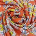 Red Base Garden Print On Royal Georgette SS22N-RGPB120