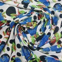 Blue Floral Print On Poly Knitted S24 PKPS01