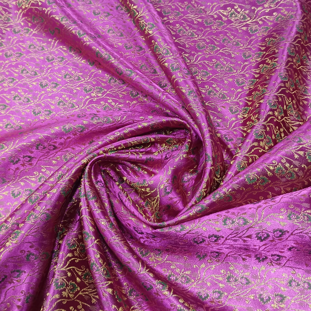 Dark Pink  Base Print On Brocade BKDS01