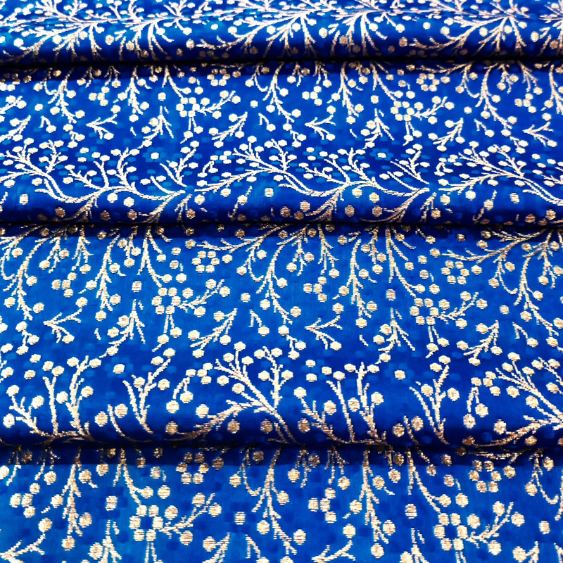 Royal Blue Print On Chinese Jacquard S24 CJPA06