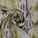 Brown Snake Skin Print On Twill Satin TPB72 (PA03C#1)