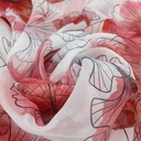 Bloosom Red Flowers Print On Organza SS22A-ORPA63