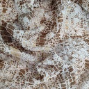 White & Brown Snake Print On Flat Chiffon S23 FCPS261