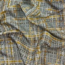 Yellow Grey Check Print On Twill Satin TPB112 (PA01C#4)