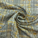 Yellow Grey Check Print On Twill Satin TPB112 (PA01C#4)