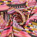 Neon Triangle Print On Habutai Satin S24 HSPS21