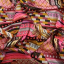 Neon Triangle Print On Habutai Satin S24 HSPS21