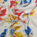 Multi Colour Flower Print On Habutai Satin S24 HSPS2260