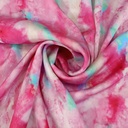 Pink Tie Die Print On Korean Satin Fabric SS22A KSPA02