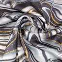 Black & White Marble Print On Korean Satin SS22A-KSPA08