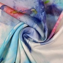 Brush Art Floral Print On Korean Satin SS22A KSPA17
