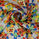 Abstract Flower Print On Korean Satin SS22N KSPB11