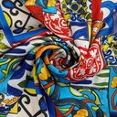 Multi Colour Traditional Print On Korean Satin SS22N KSPB25