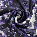 Pond Violet Leaf Print On Korean Satin SS22N KSPB33