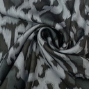 Grey & White Leopard Print On Korean Satin SS22N KSPB36