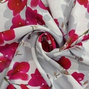 Maroon Lily Flower Print On Korean Satin SS22N KSPB53
