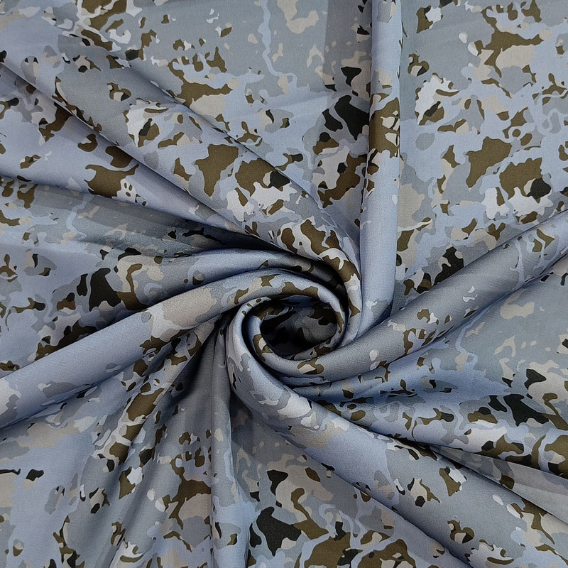 Brush Artwork Print On Korean Satin SS22N KSPB64