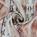 Red Colour Snake Skin Print On Korean Satin SS2N KSPB74