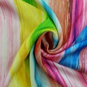 Rainbow Wave Print On Korean Satin SS22N KSPB79