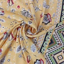 Bohemian Border Floral Print On korean Satin SS22L-KSPL04