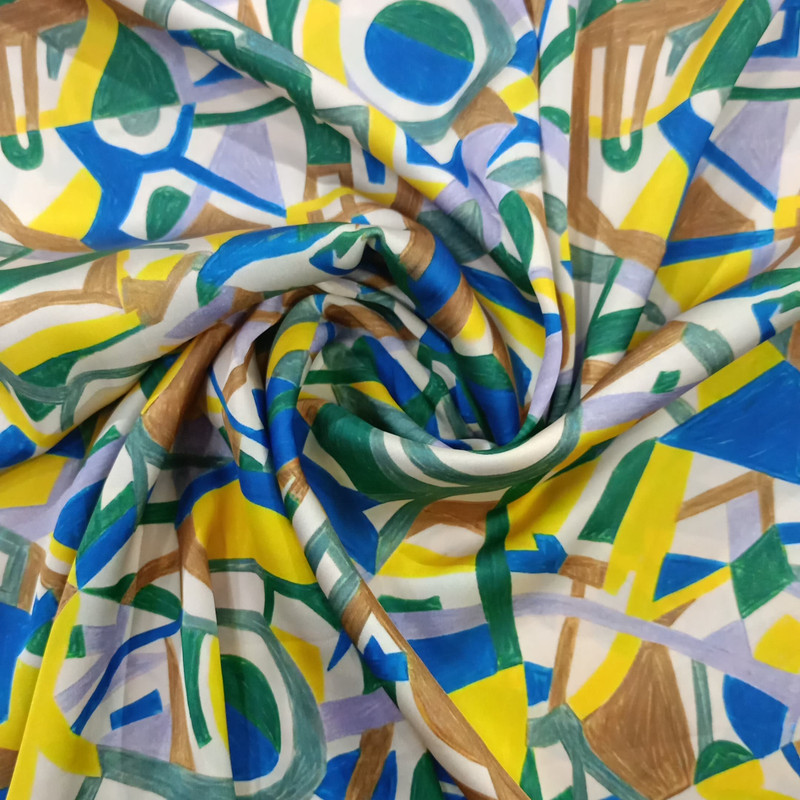 Illusion Art Print On Korean Satin SS22L KSPL08