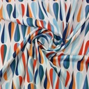 Rainbow Drops Print On Korean Satin SS22L KSPL25