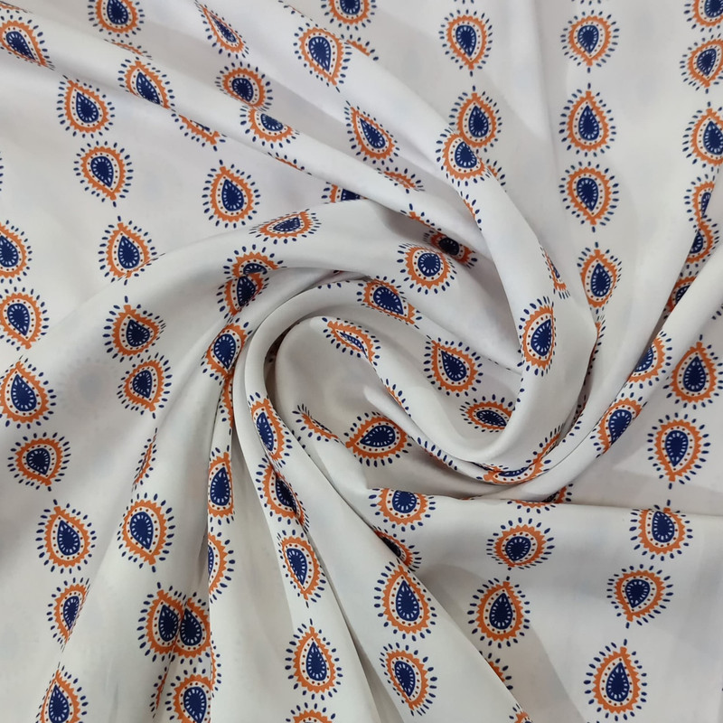 Paisley Inline Print On Korean Satin SS22L KSPL26