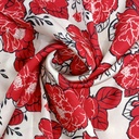Red Flower Print On Korean Satin SS22L-KSPL40