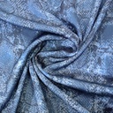 Royal Blue Snake Skin Print On Korean Satin SS22L KSPL48