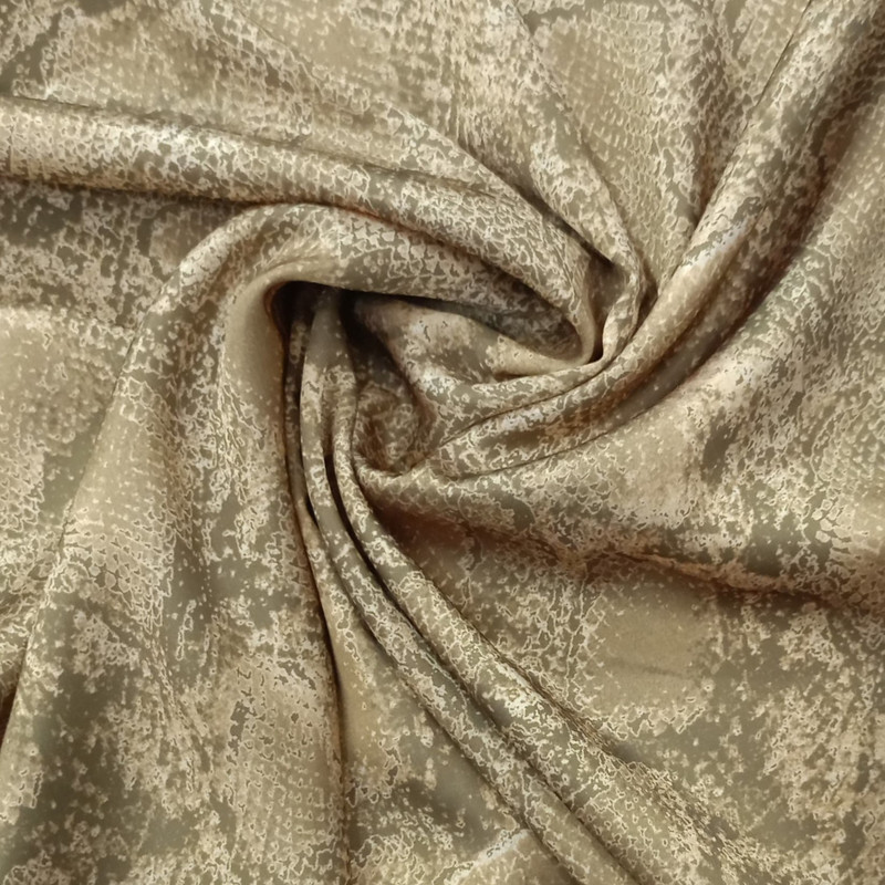 Mustard Snake Skin Print On Korean Satin SS22L KSPL53