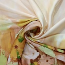 Border Flower Print On Korean Satin S23 KSPS31