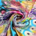 Peacock Far Print On Korean Satin S23 KSPS86